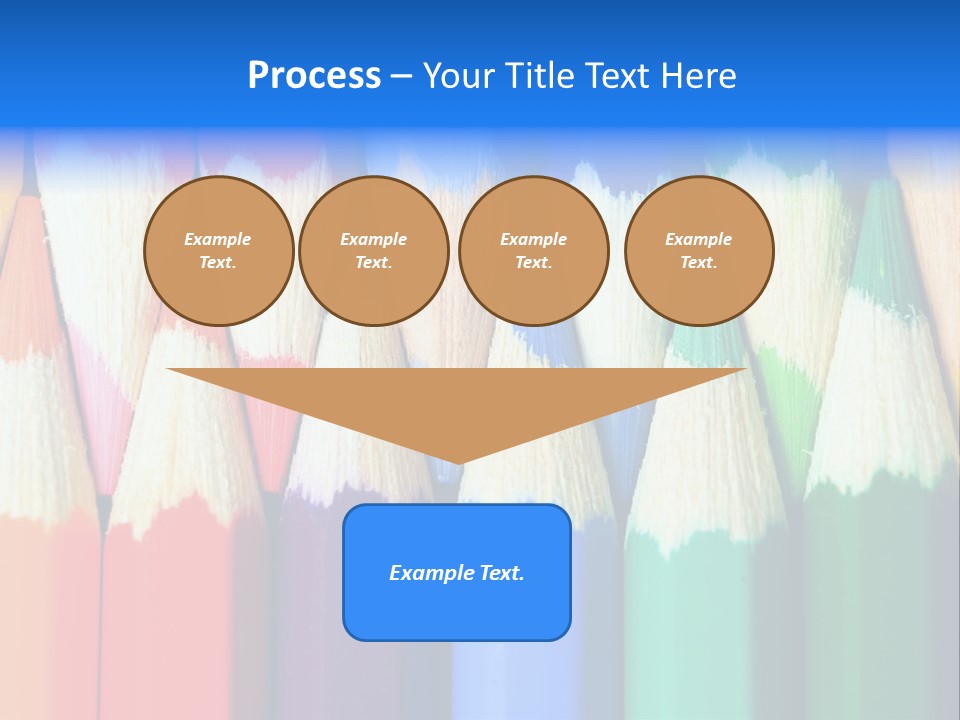 A Group Of Colored Pencils With A Blue Background PowerPoint Template