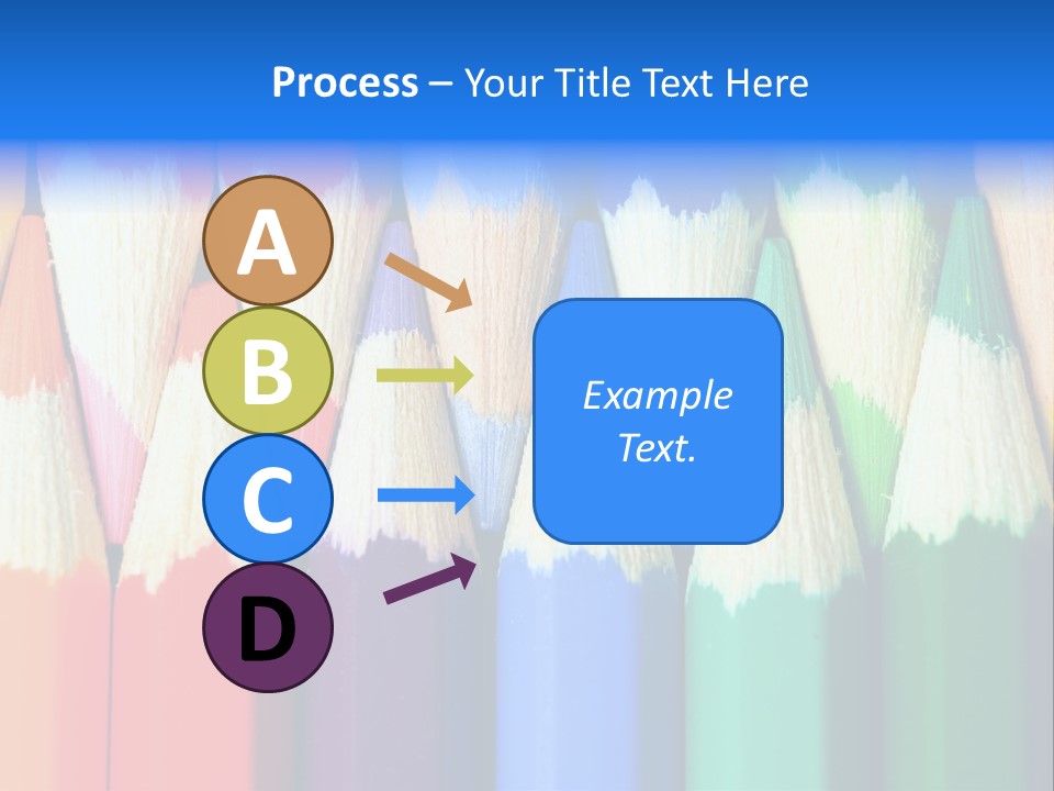 A Group Of Colored Pencils With A Blue Background PowerPoint Template