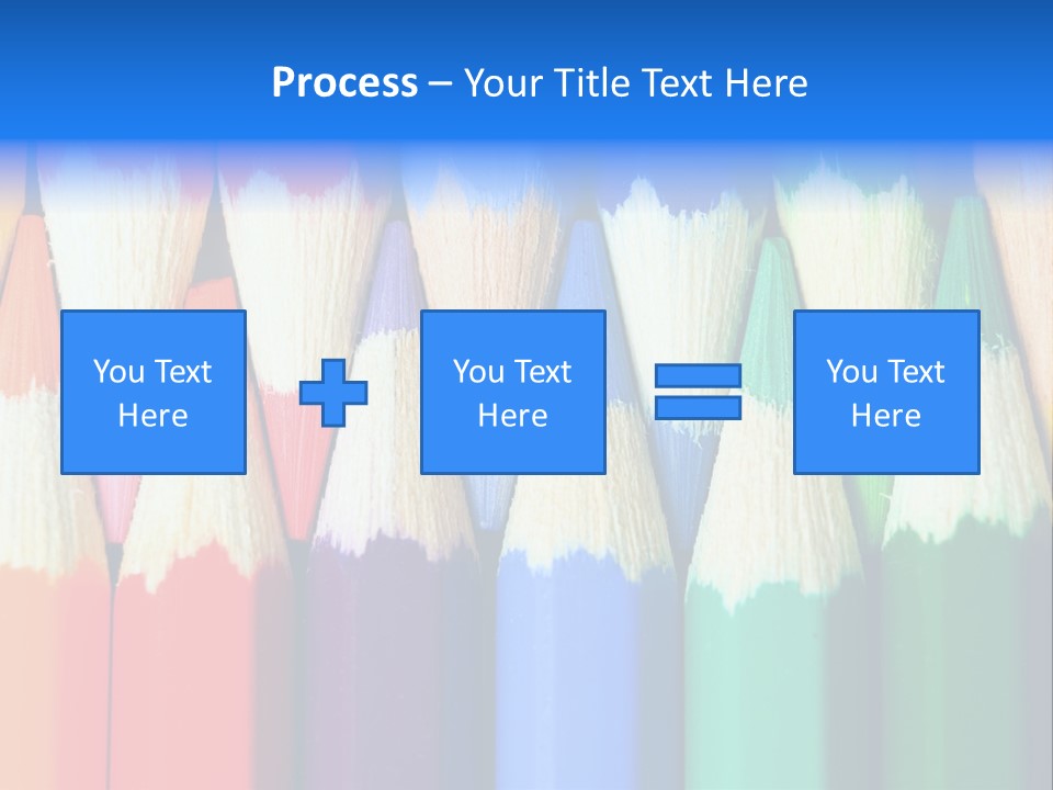 A Group Of Colored Pencils With A Blue Background PowerPoint Template