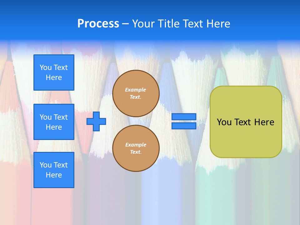 A Group Of Colored Pencils With A Blue Background PowerPoint Template