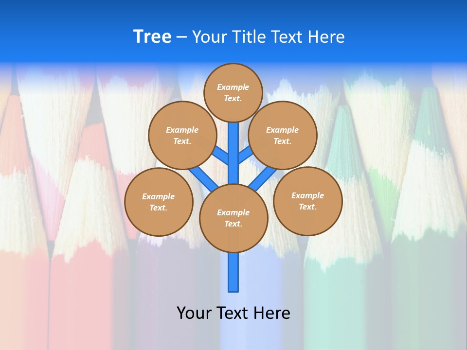 A Group Of Colored Pencils With A Blue Background PowerPoint Template