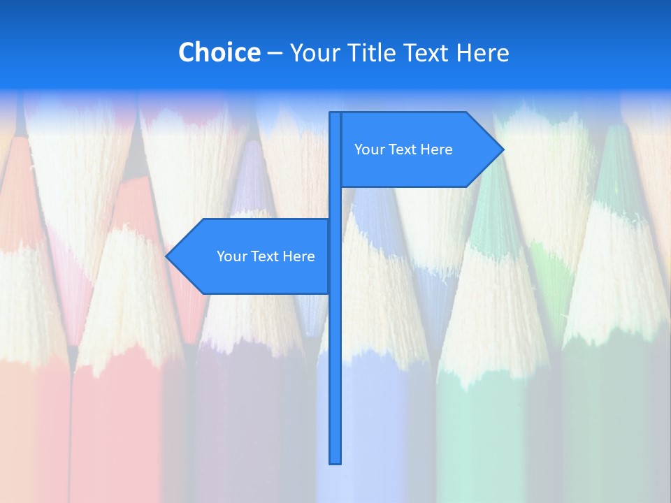 A Group Of Colored Pencils With A Blue Background PowerPoint Template