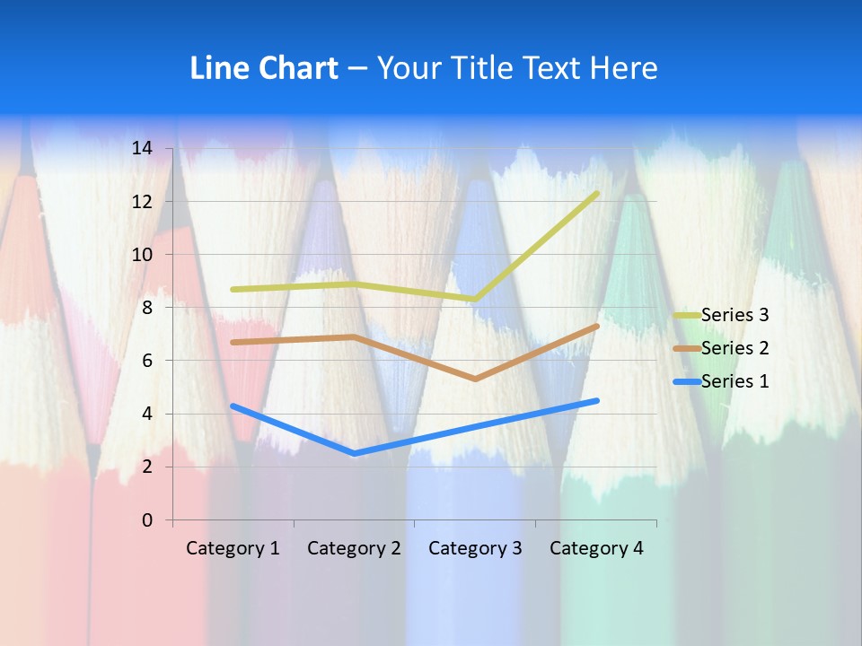 A Group Of Colored Pencils With A Blue Background PowerPoint Template