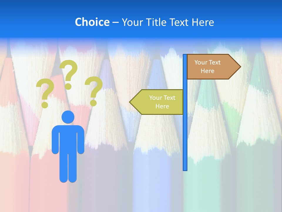 A Group Of Colored Pencils With A Blue Background PowerPoint Template