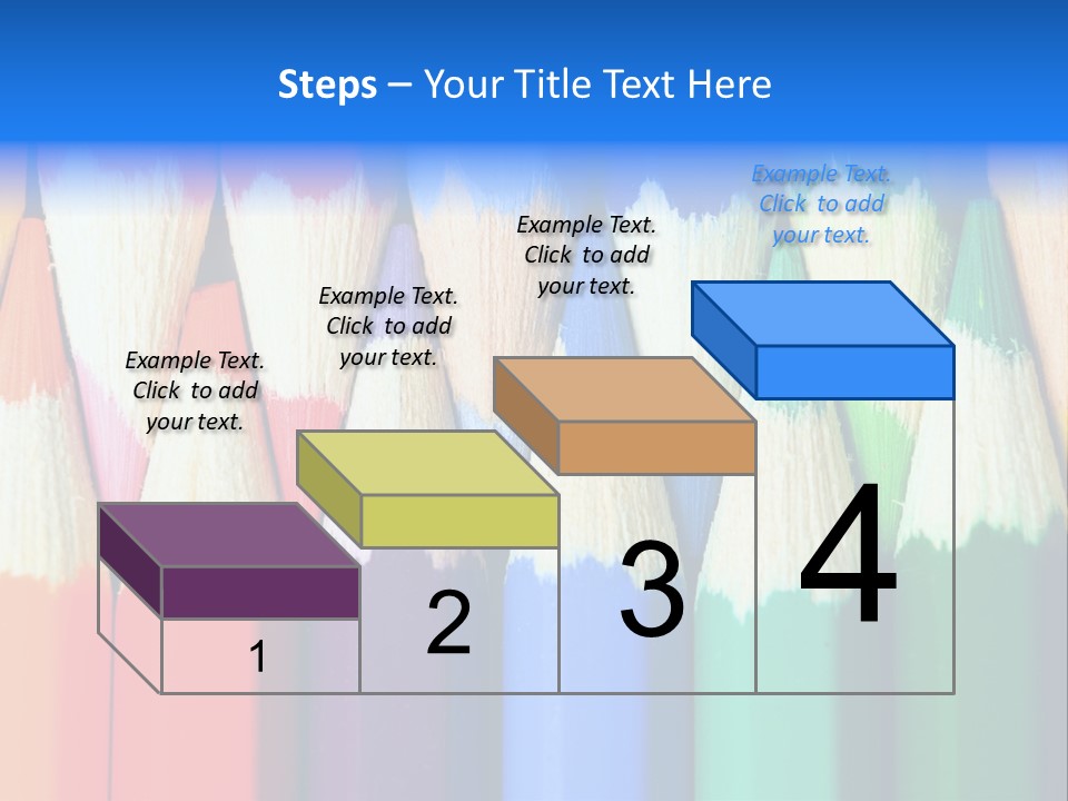 A Group Of Colored Pencils With A Blue Background PowerPoint Template