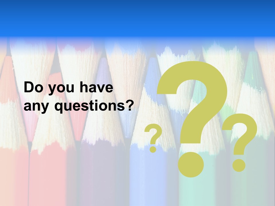 A Group Of Colored Pencils With A Blue Background PowerPoint Template