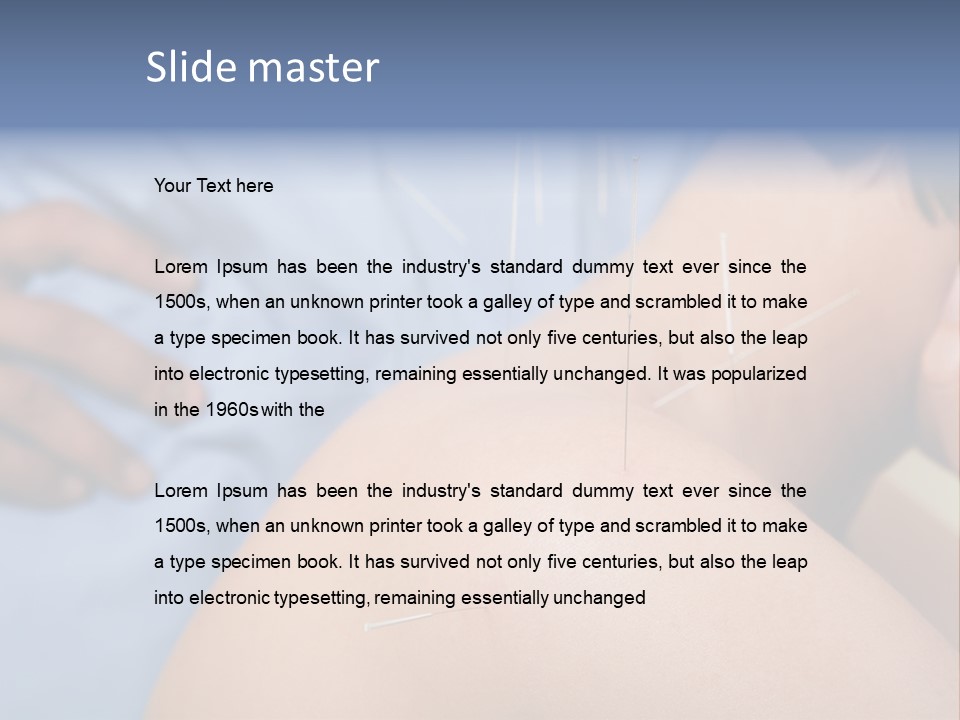 A Woman Getting Acupulations On Her Back With Needles PowerPoint Template