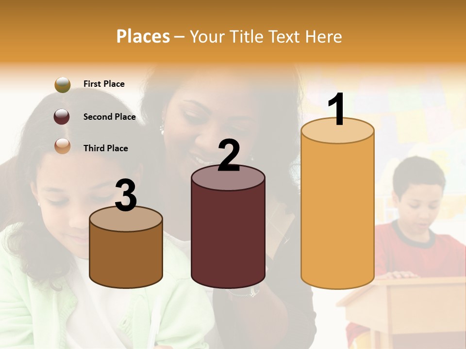 Teacher And Students In A Classroom At School PowerPoint Template