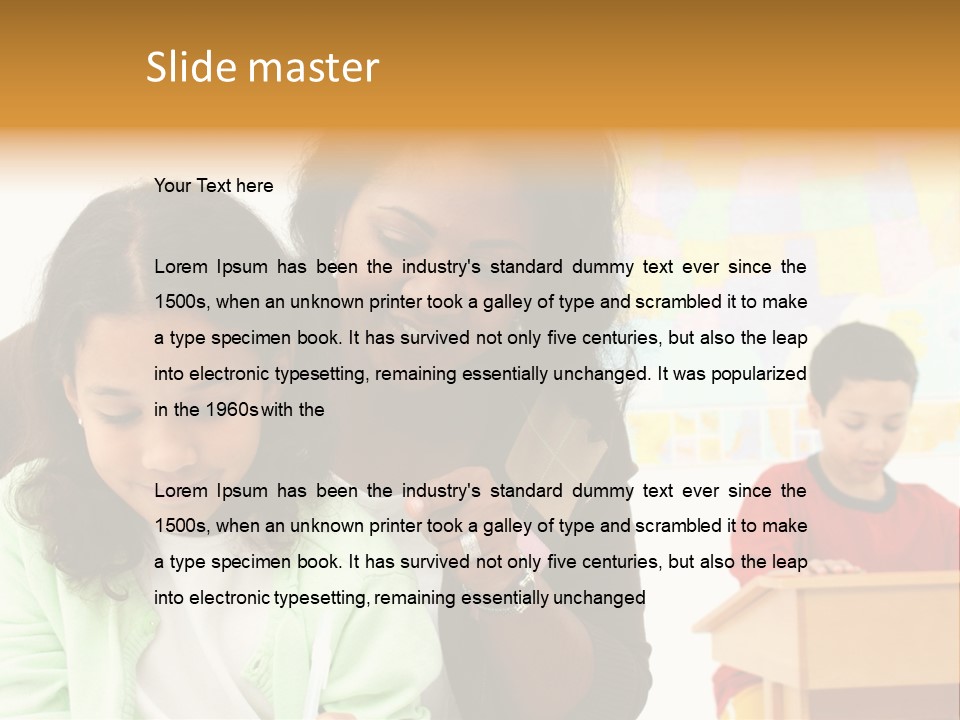 Teacher And Students In A Classroom At School PowerPoint Template