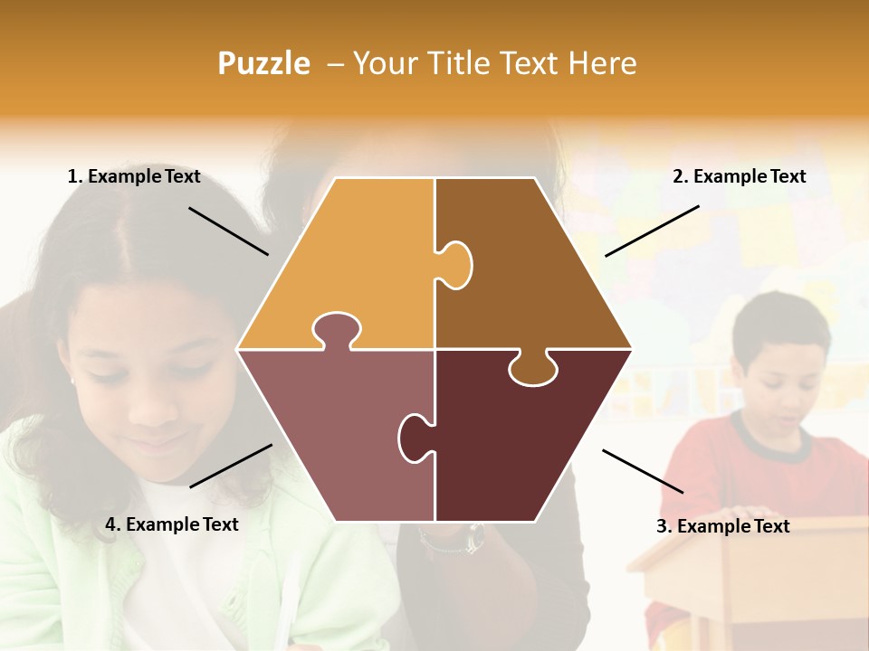 Teacher And Students In A Classroom At School PowerPoint Template