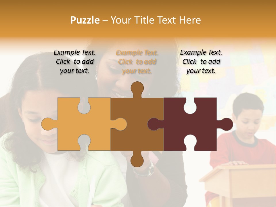 Teacher And Students In A Classroom At School PowerPoint Template