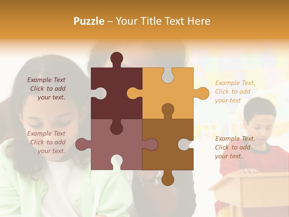 Teacher And Students In A Classroom At School PowerPoint Template