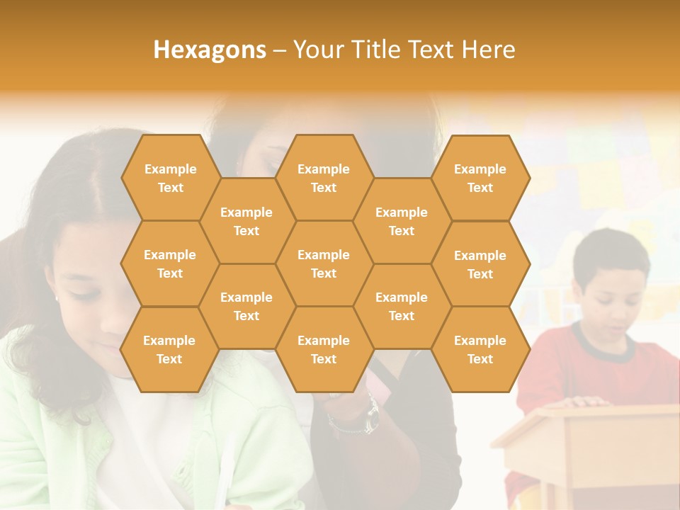 Teacher And Students In A Classroom At School PowerPoint Template