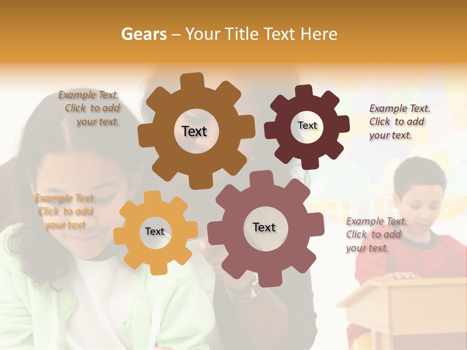 Teacher And Students In A Classroom At School PowerPoint Template