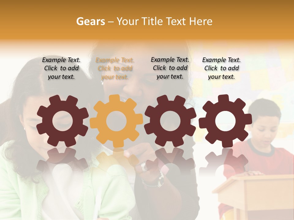 Teacher And Students In A Classroom At School PowerPoint Template