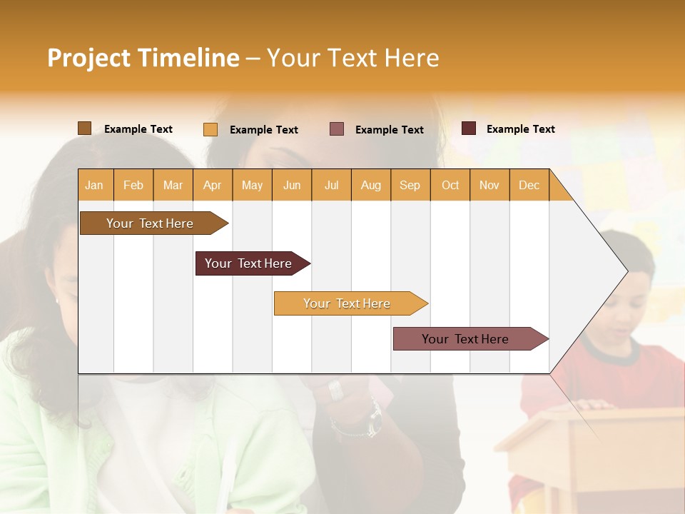 Teacher And Students In A Classroom At School PowerPoint Template