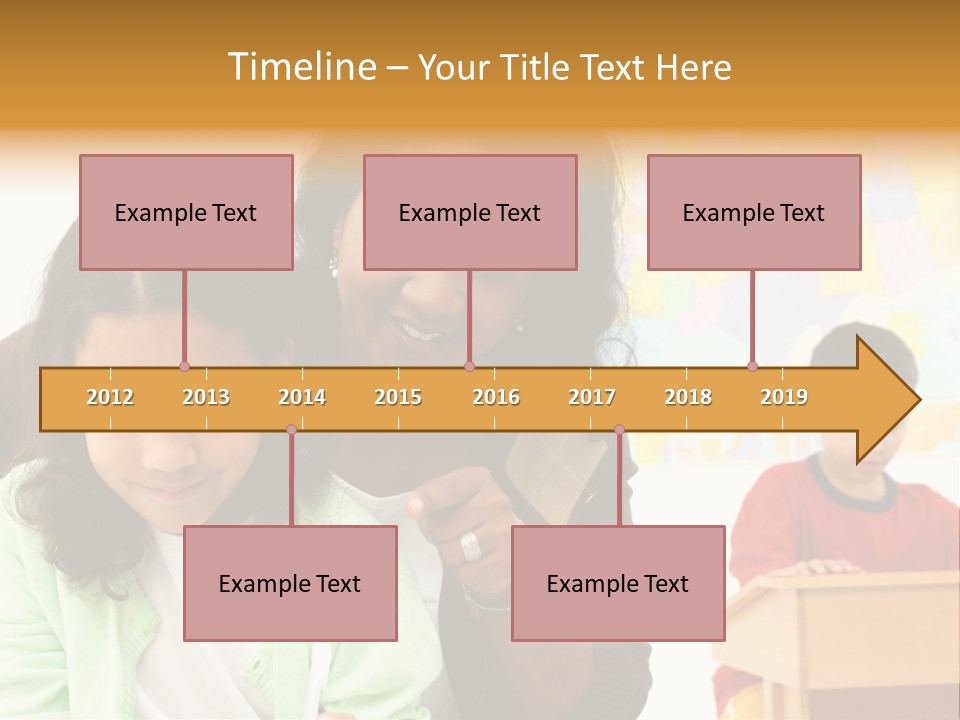 Teacher And Students In A Classroom At School PowerPoint Template