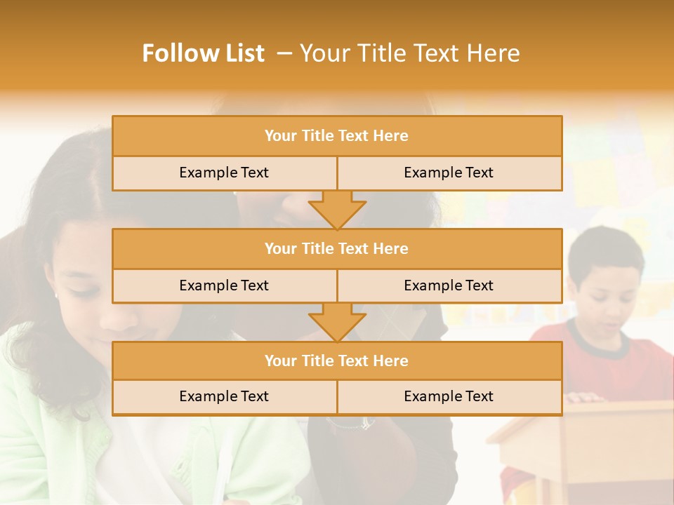 Teacher And Students In A Classroom At School PowerPoint Template
