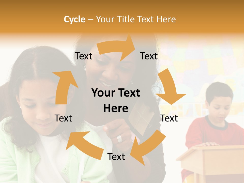 Teacher And Students In A Classroom At School PowerPoint Template