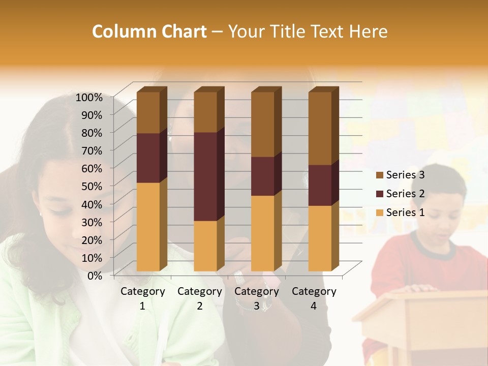 Teacher And Students In A Classroom At School PowerPoint Template