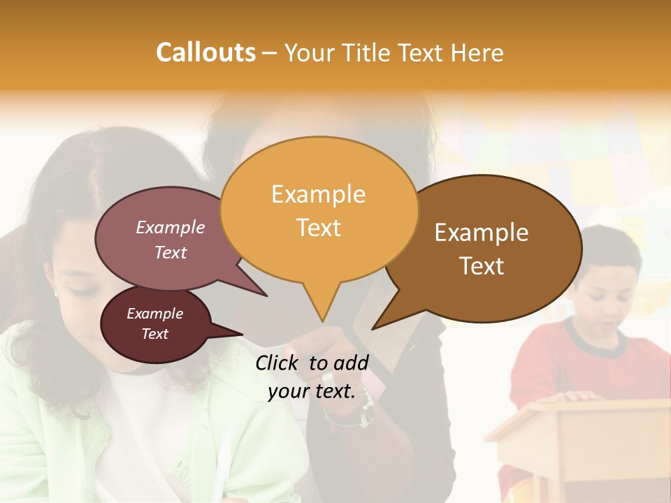 Teacher And Students In A Classroom At School PowerPoint Template