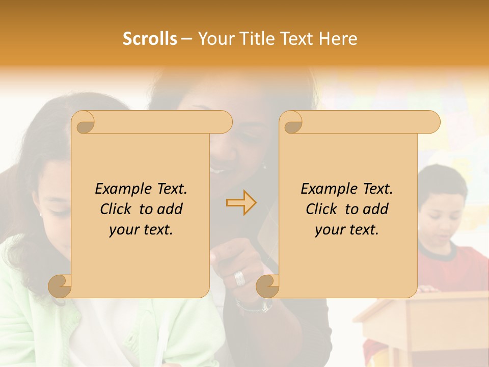 Teacher And Students In A Classroom At School PowerPoint Template