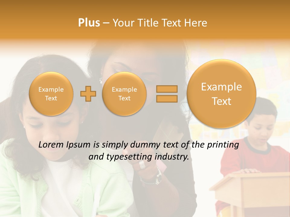Teacher And Students In A Classroom At School PowerPoint Template