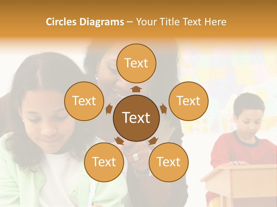 Teacher And Students In A Classroom At School PowerPoint Template