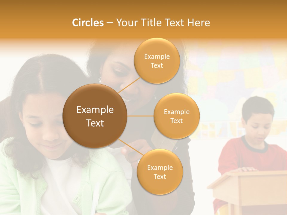 Teacher And Students In A Classroom At School PowerPoint Template