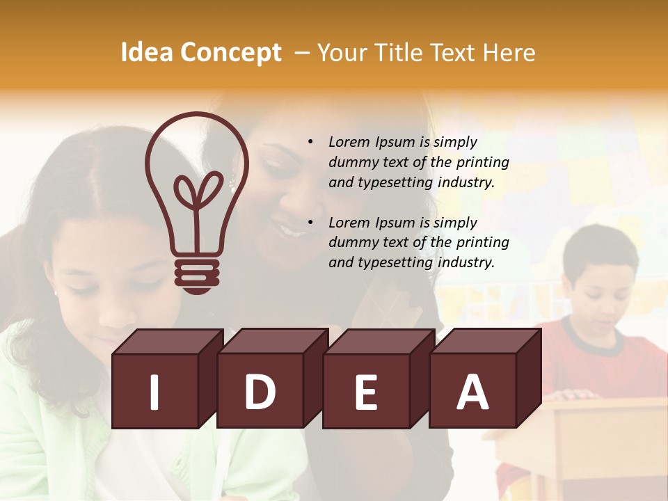 Teacher And Students In A Classroom At School PowerPoint Template