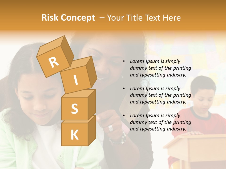 Teacher And Students In A Classroom At School PowerPoint Template