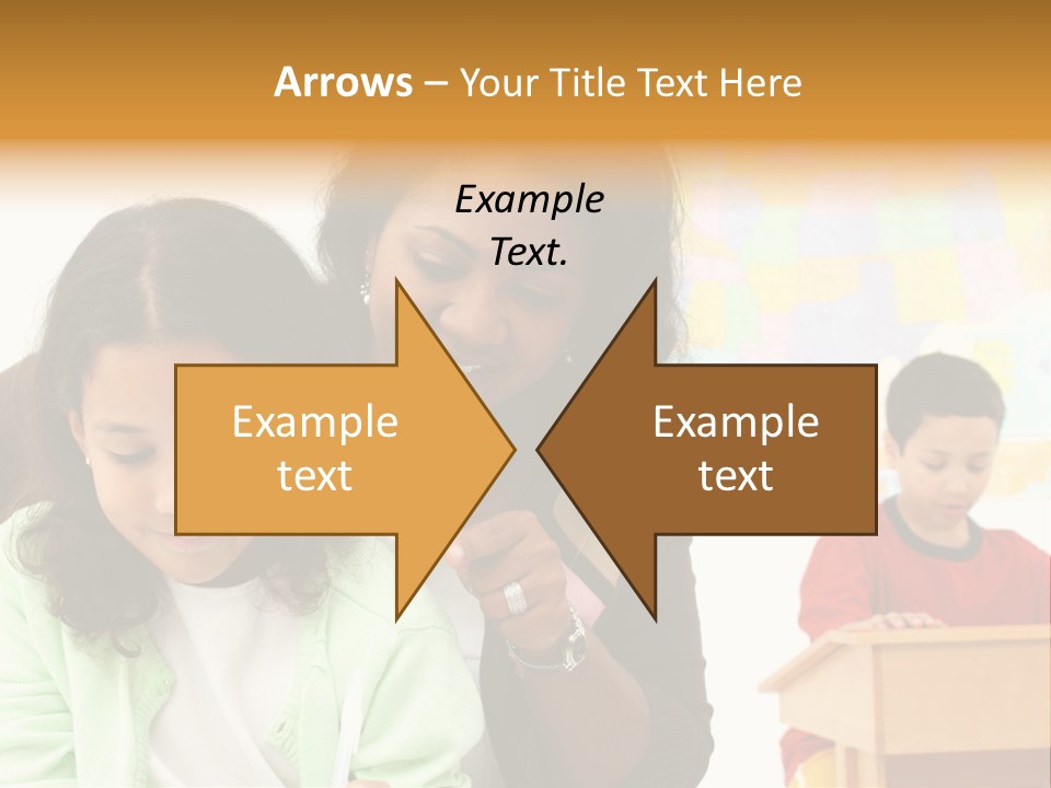 Teacher And Students In A Classroom At School PowerPoint Template