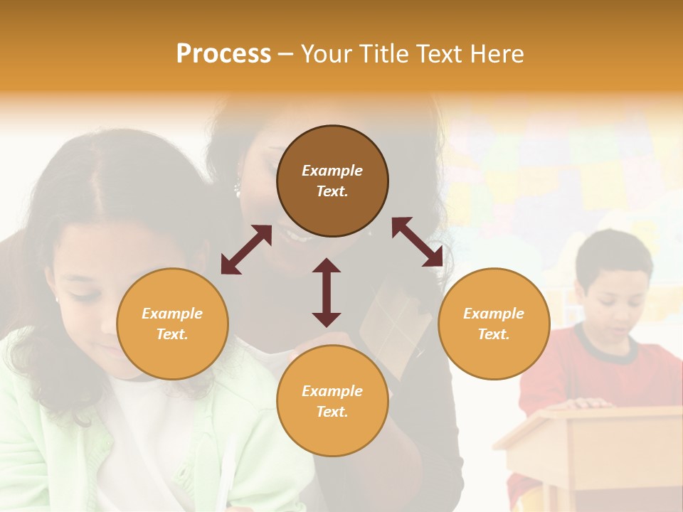 Teacher And Students In A Classroom At School PowerPoint Template