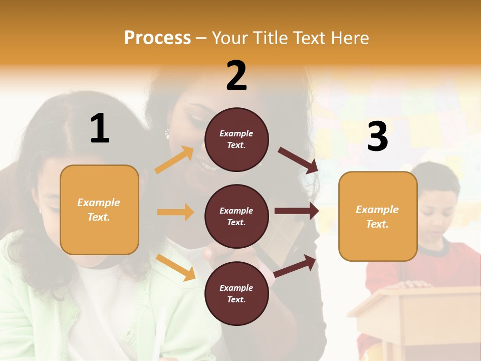 Teacher And Students In A Classroom At School PowerPoint Template
