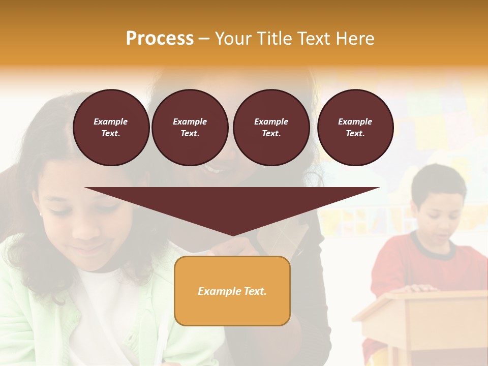 Teacher And Students In A Classroom At School PowerPoint Template