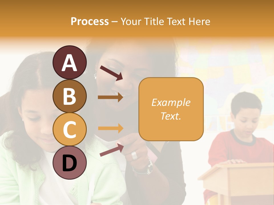 Teacher And Students In A Classroom At School PowerPoint Template
