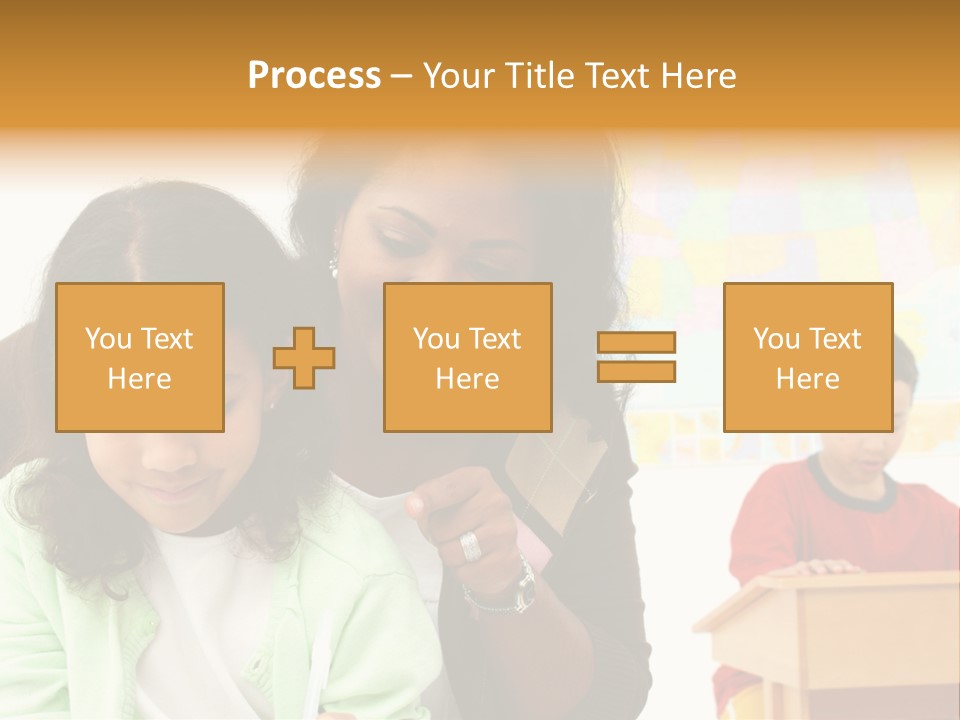 Teacher And Students In A Classroom At School PowerPoint Template
