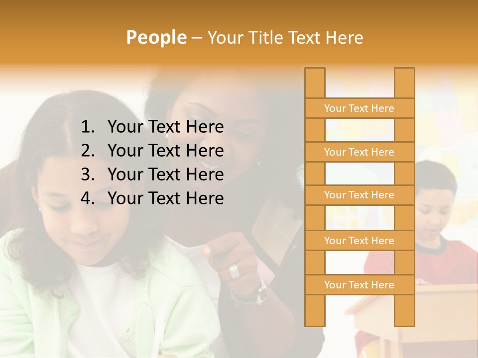 Teacher And Students In A Classroom At School PowerPoint Template