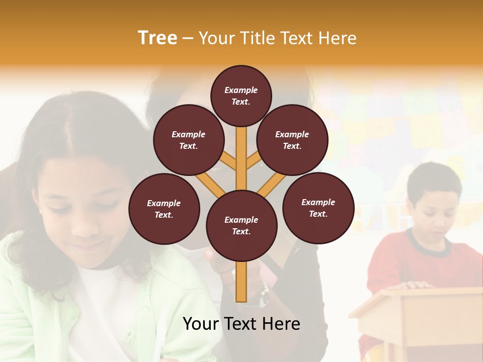 Teacher And Students In A Classroom At School PowerPoint Template