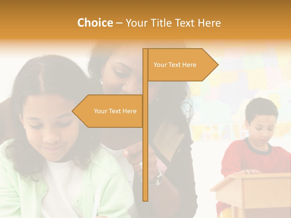 Teacher And Students In A Classroom At School PowerPoint Template