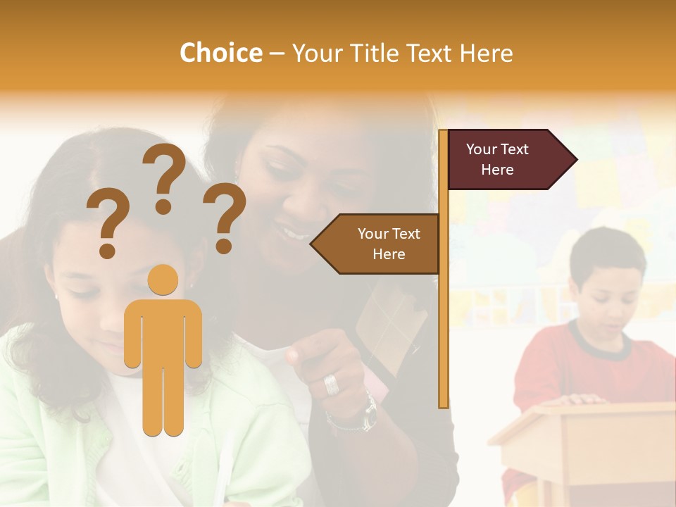 Teacher And Students In A Classroom At School PowerPoint Template