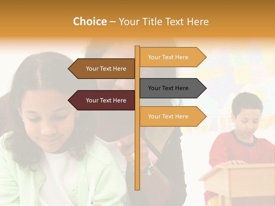 Teacher And Students In A Classroom At School PowerPoint Template