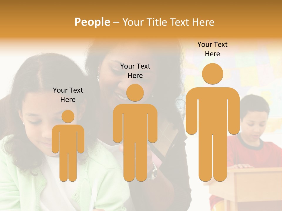 Teacher And Students In A Classroom At School PowerPoint Template