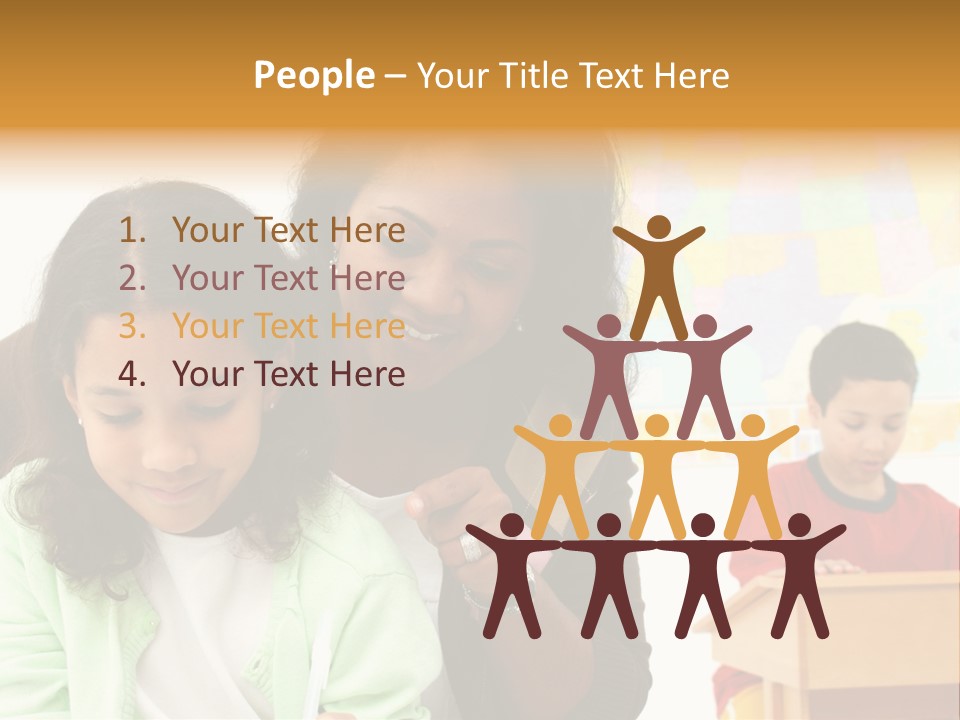 Teacher And Students In A Classroom At School PowerPoint Template