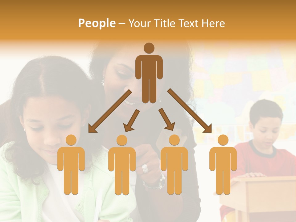 Teacher And Students In A Classroom At School PowerPoint Template