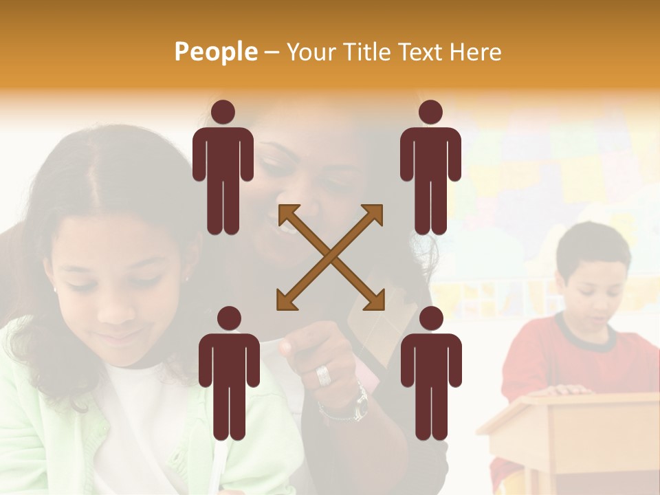 Teacher And Students In A Classroom At School PowerPoint Template