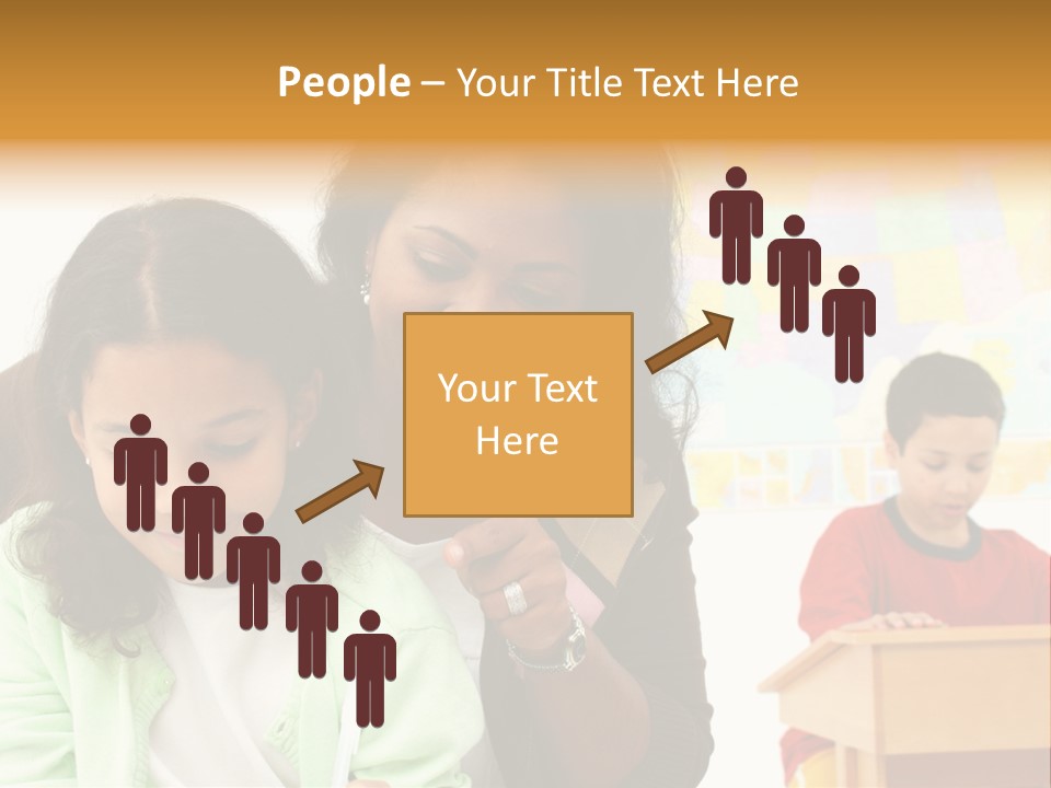 Teacher And Students In A Classroom At School PowerPoint Template