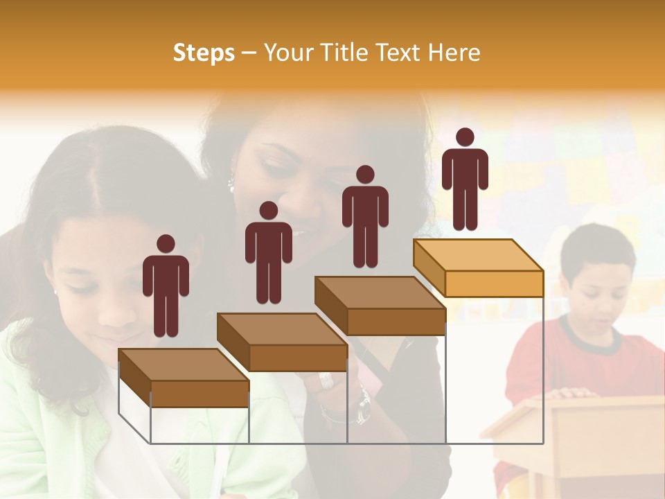 Teacher And Students In A Classroom At School PowerPoint Template