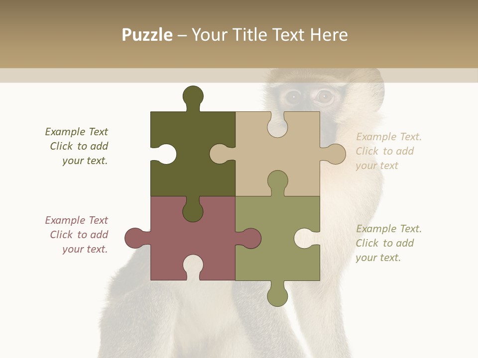 A Monkey Sitting On Top Of A White Surface PowerPoint Template