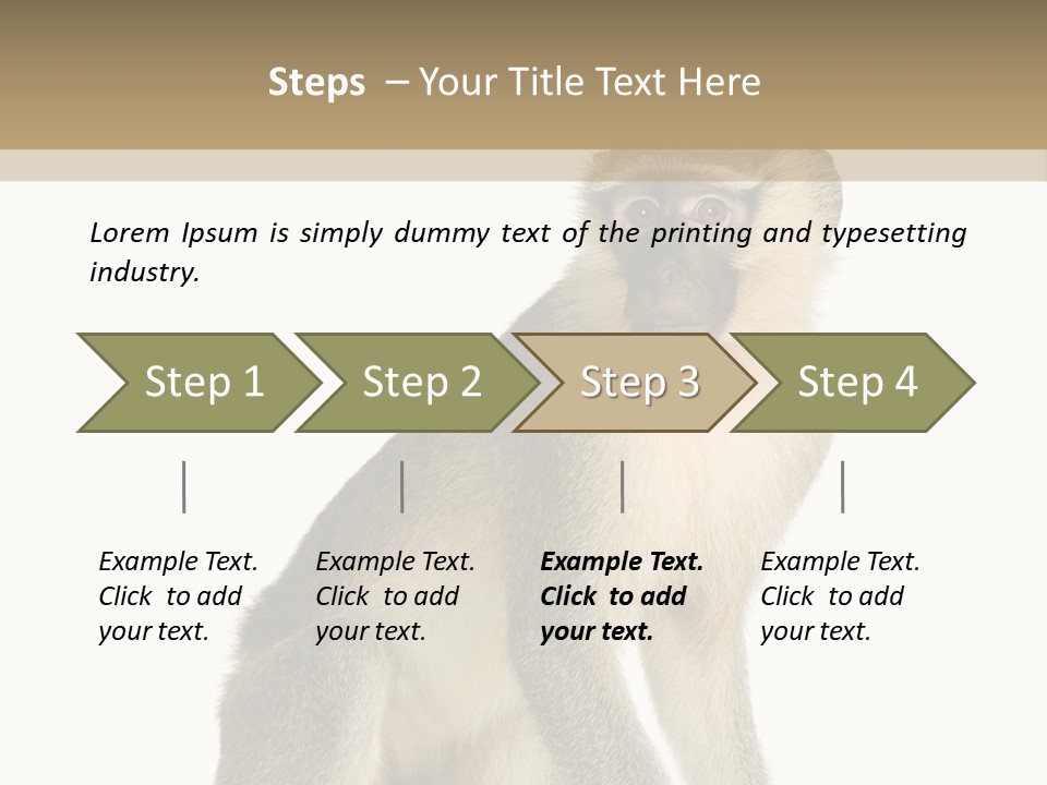 A Monkey Sitting On Top Of A White Surface PowerPoint Template
